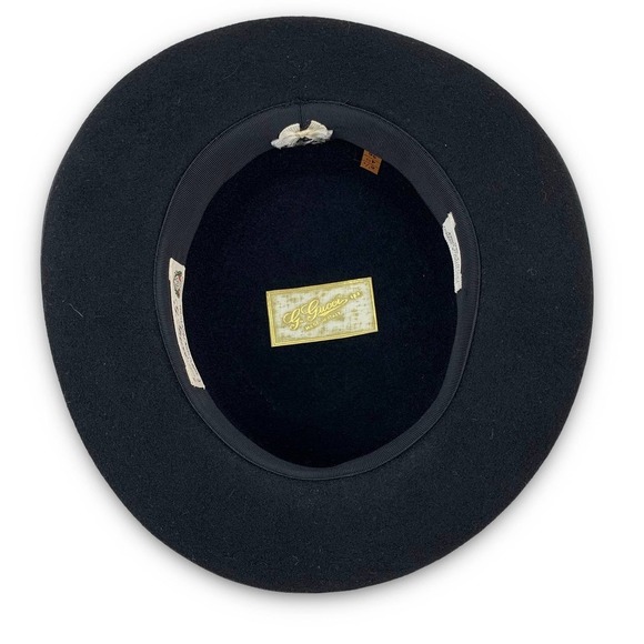 RARE 1970's GUCCI black wool felt bowler hat with classic GG logo - Picture 16 of 16